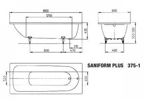 картинка Стальная ванна Kaldewei Saniform Plus 180x80 см от магазина Одежда+