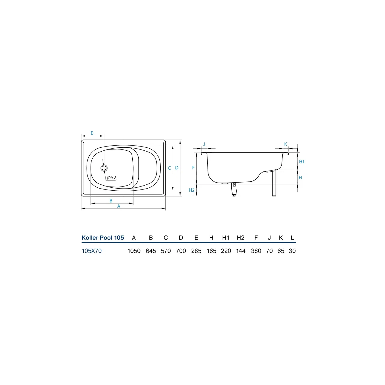 картинка Стальная ванна Koller Pool B05E2200E белая от магазина Одежда+
