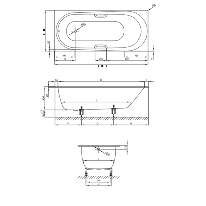 картинка Стальная ванна Bette Comodo 180х80см 1251-035 от магазина Одежда+