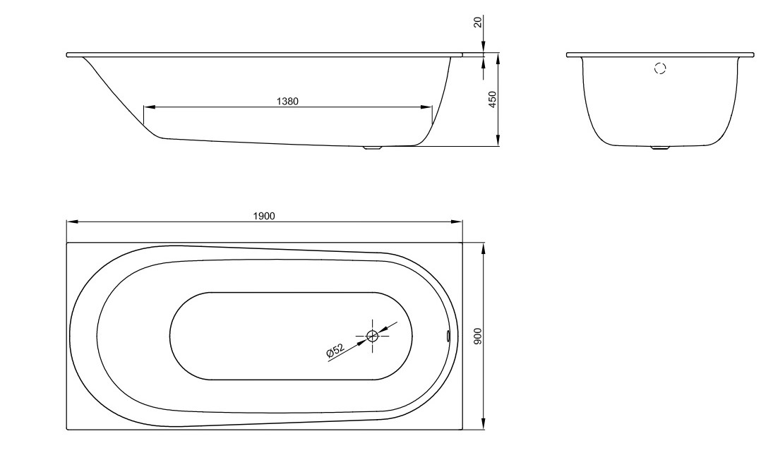картинка Стальная ванна Bette Comodo 190x90 см, 1252-000 от магазина Одежда+