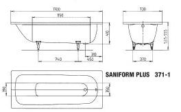 картинка Стальная ванна Kaldewei Saniform Plus 170x73 см от магазина Одежда+
