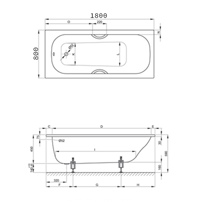 картинка Стальная ванна Bette Classic 180x80см 1270-000PLUS от магазина Одежда+
