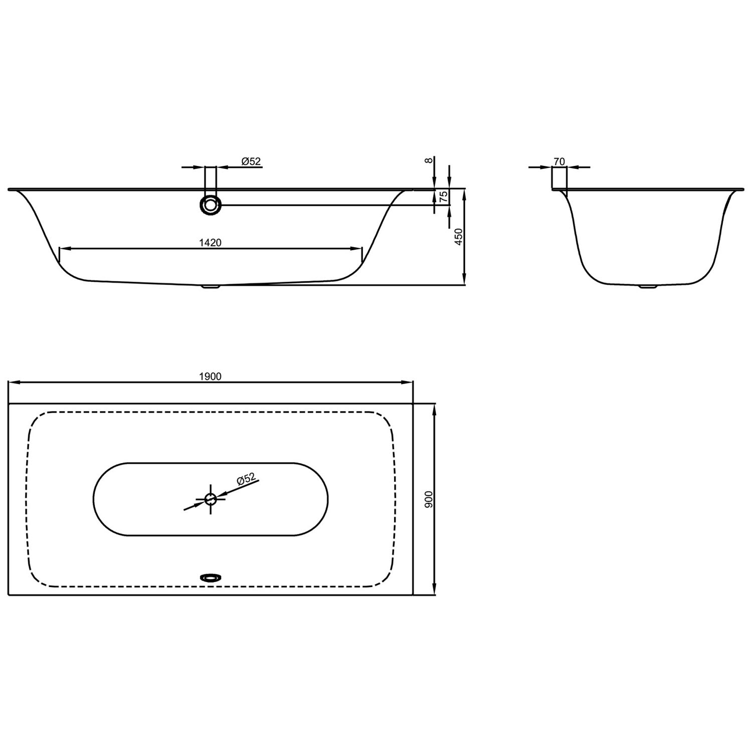 картинка Стальная ванна Bette Lux 190x90 см, 3442-000 от магазина Одежда+