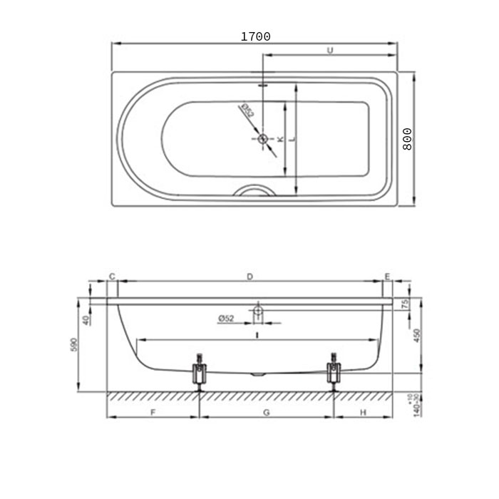 картинка Стальная ванна Bette Ocean 170х80см 8765-000 PLUS, AR от магазина Одежда+