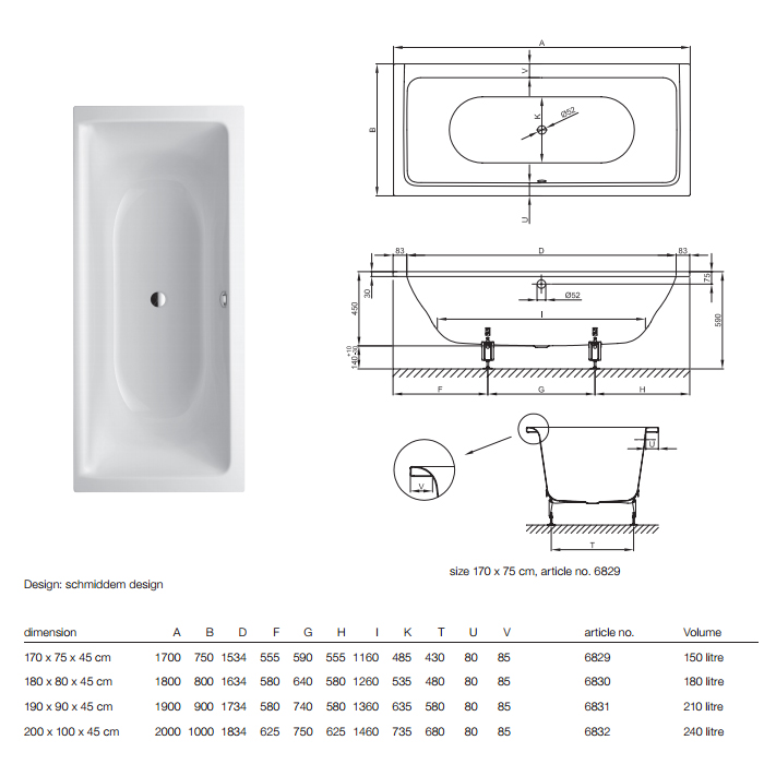 картинка Стальная ванна Bette Free 190x90 см, 6831-000AR от магазина Одежда+