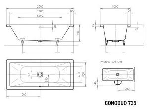 картинка Стальная ванна Kaldewei Conoduo 200x100 см покрытие Easy-clean от магазина Одежда+